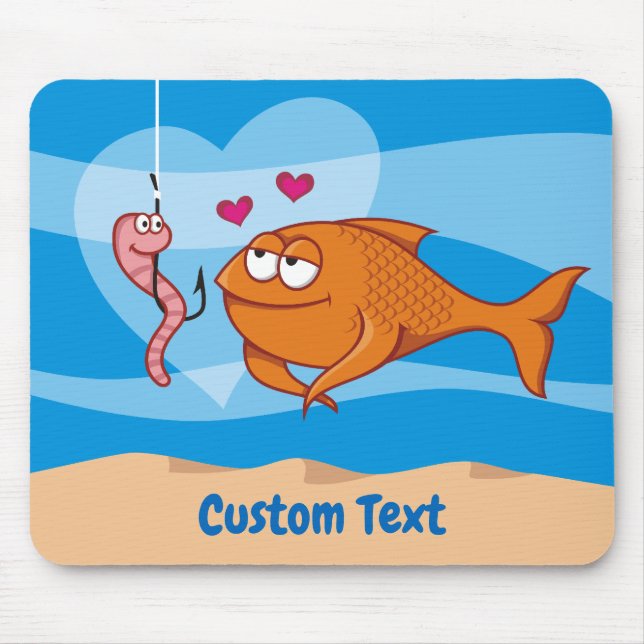 Fish and Bait in Love Mouse Pad (Front)