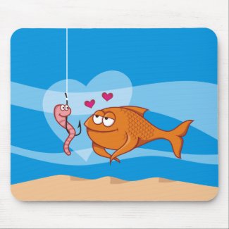 Fish and Bait in Love mousepad