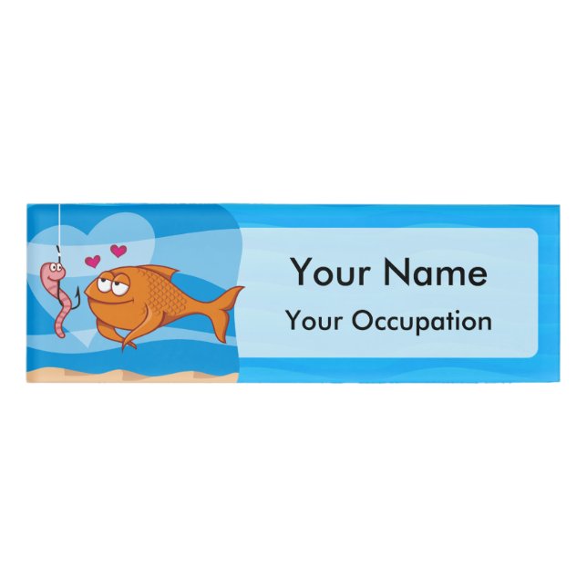 Fish and Bait in Love Name Tag (Front)
