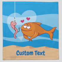 Fish and Bait in Love Napkin