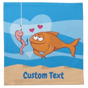 Fish and Bait in Love Napkin