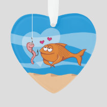 Fish and Bait in Love Ornament