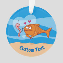 Fish and Bait in Love Ornament