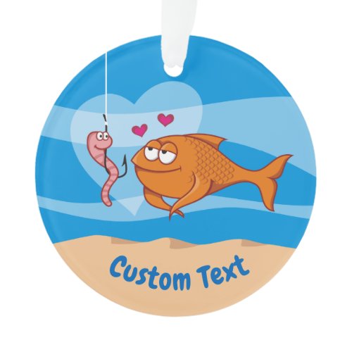 Fish and Bait in Love Ornament