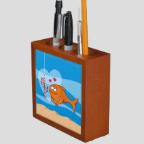 Fish and Bait in Love Pencil Holder