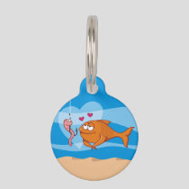 Fish and Bait in Love Pet Name Tag