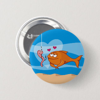 Fish and Bait in Love Pinback Button