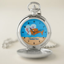 Fish and Bait in Love Pocket Watch