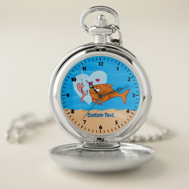 Fish and Bait in Love Pocket Watch (Inside)
