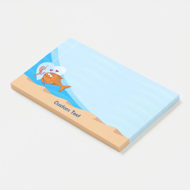 Fish and Bait in Love Post-it Notes (Angled)