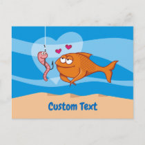 Fish and Bait in Love Postcard