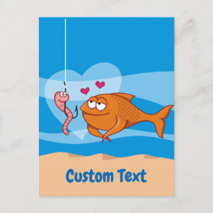 Fish and Bait in Love Postcard