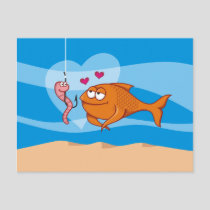 Fish and Bait in Love Postcard