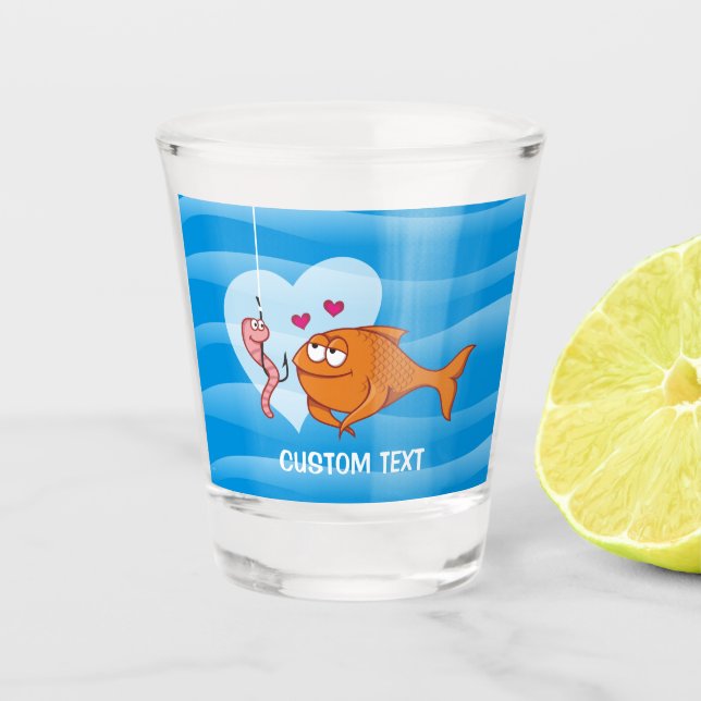 Fish and Bait in Love Shot Glass (Front)