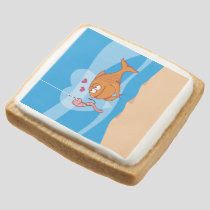 Fish and Bait in Love Square Shortbread Cookie
