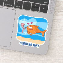 Fish and Bait in Love Sticker