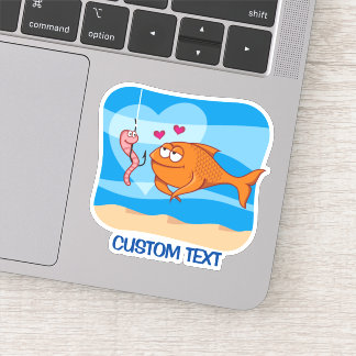 Fish and Bait in Love Sticker