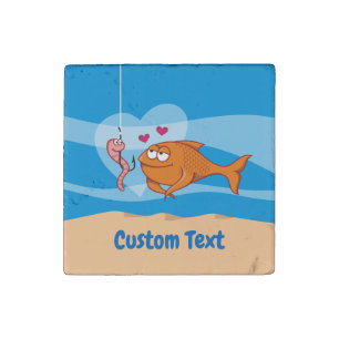 Fish and Bait in Love Stone Magnet
