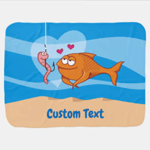 Fish and Bait in Love Stroller Blanket
