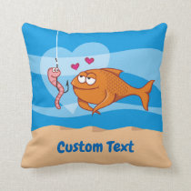 Fish and Bait in Love Throw Pillow