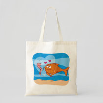 Fish and Bait in Love Tote Bag
