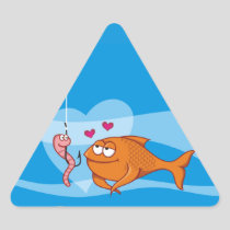 Fish and Bait in Love Triangle Sticker