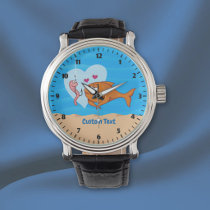 Fish and Bait in Love Wrist Watch