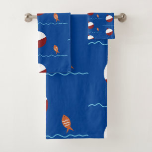 Fish and Bait Kids Bathroom Bath Towel Set