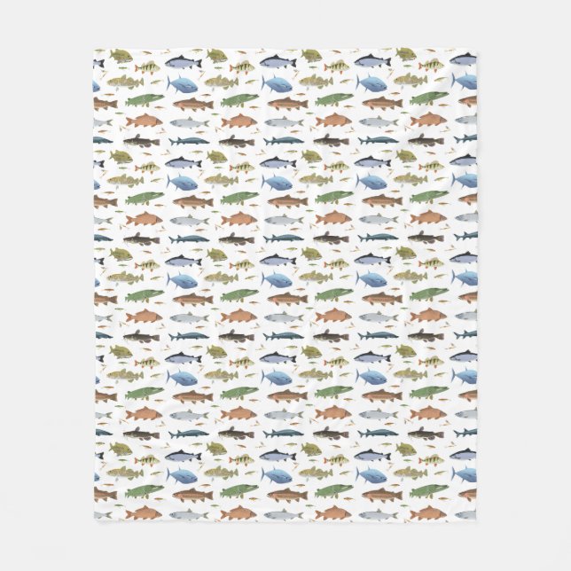Fish and Baits Fleece Blanket (Front)