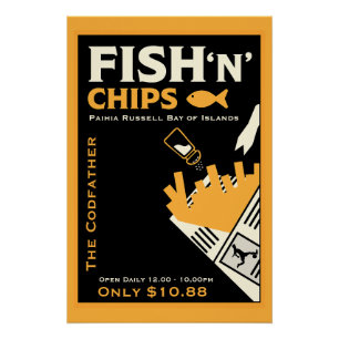 Fish And Chip Cafe Restaurant Business Poster