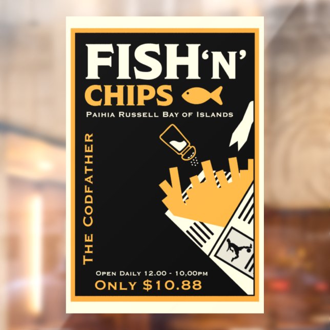 Fish And Chip Cafe Restaurant Business Window Cling (Sheet 2)
