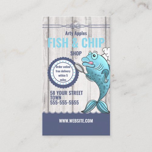 Fish and chip shop fish Fry fundraising Business Card