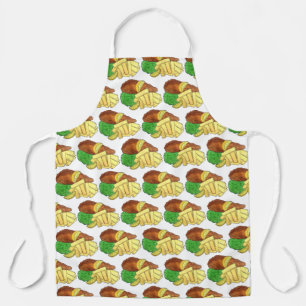 Fish and Chips Peas British Pub Chip Shop Takeaway Apron