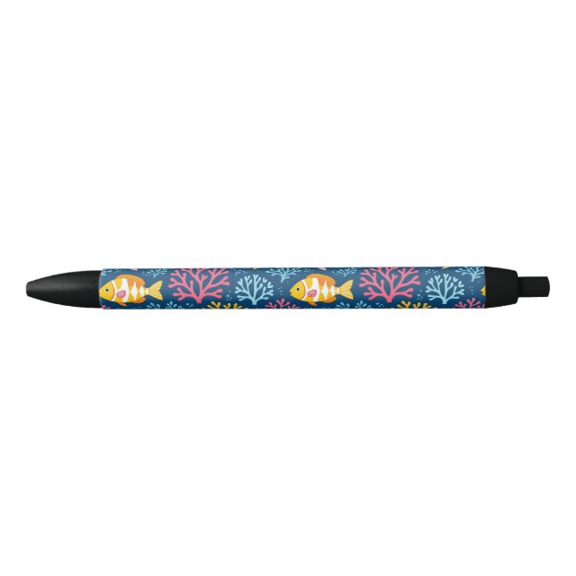 Fish and coral nautical blue pen (Front)