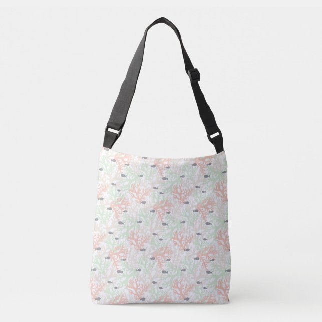 Fish and Coral Pattern Tote Bag (Front)