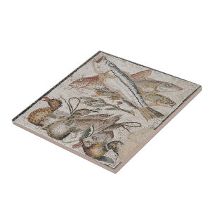 Fish and ducks - Roman mosaic Ceramic Tile