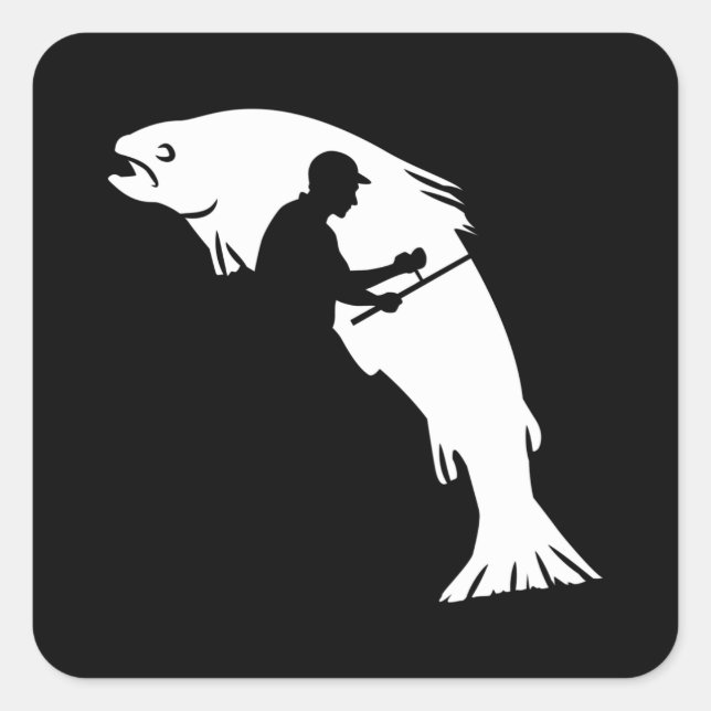 Fish and Fisherman Fishing Gift for Men Square Sticker (Front)