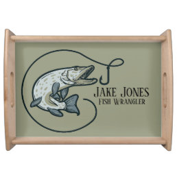 Fish and Hook Personalized Serving Tray