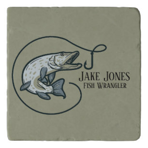 Fish and Hook Personalized Trivet