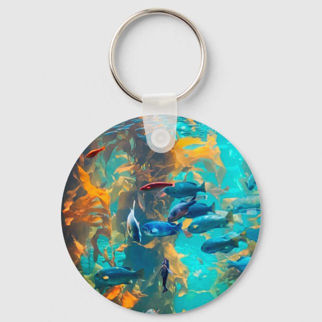 Fish and Seaweed  Keychain (Front)