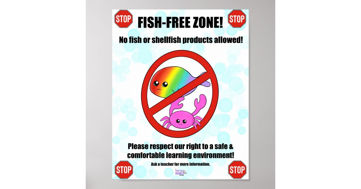 Fish And Shellfish Allergy Poster Zazzle