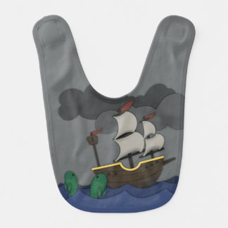 Fish and Ship/Pirate Baby Bib