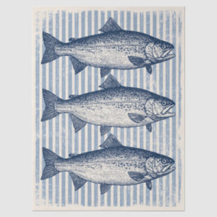 Fish and Stripes Decoupage Art Tissue Paper
