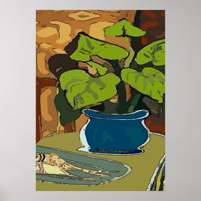 Fish and Table with pot Poster (Front)
