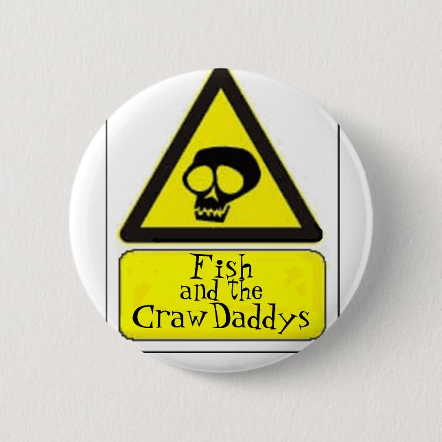 Fish and the CrawDaddys button (Front)