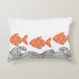 Fish and Waves  Accent Pillow