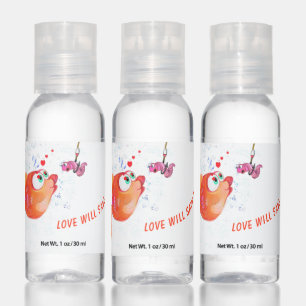 Fish and Worm Funny Hand Sanitizer - Custom Text