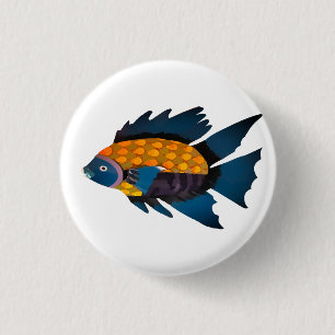 Fish, Animal, Drawing Button