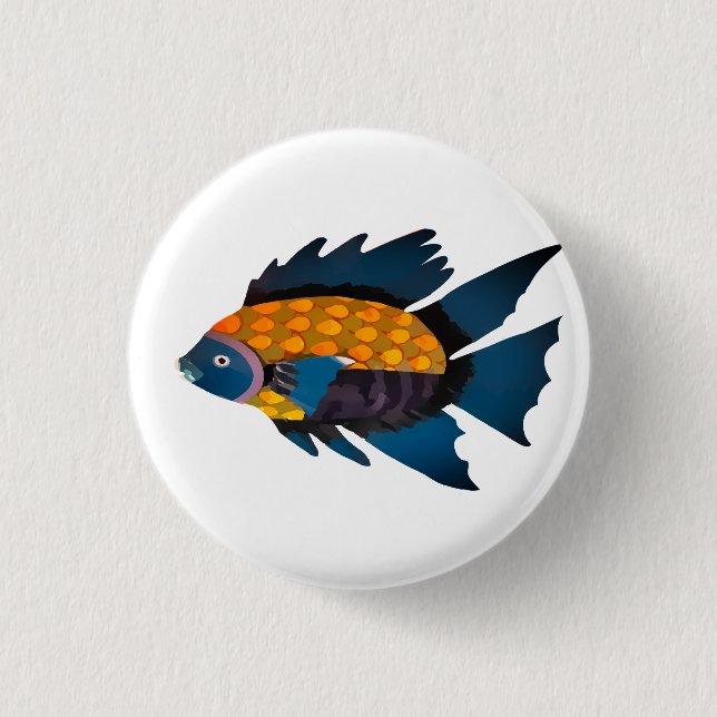 Fish, Animal, Drawing Button (Front)