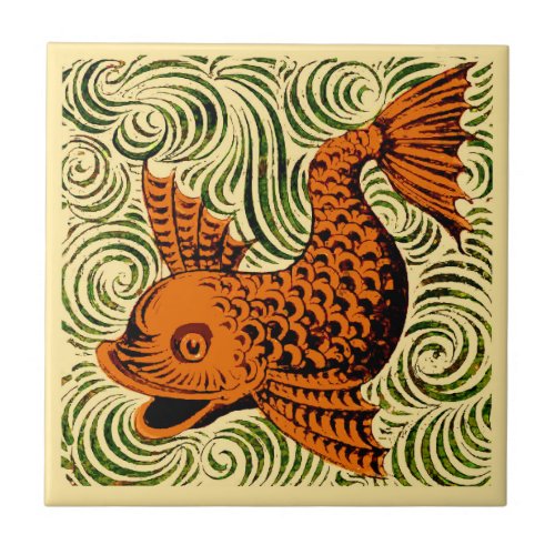Fish Antique Tile Old art ancient